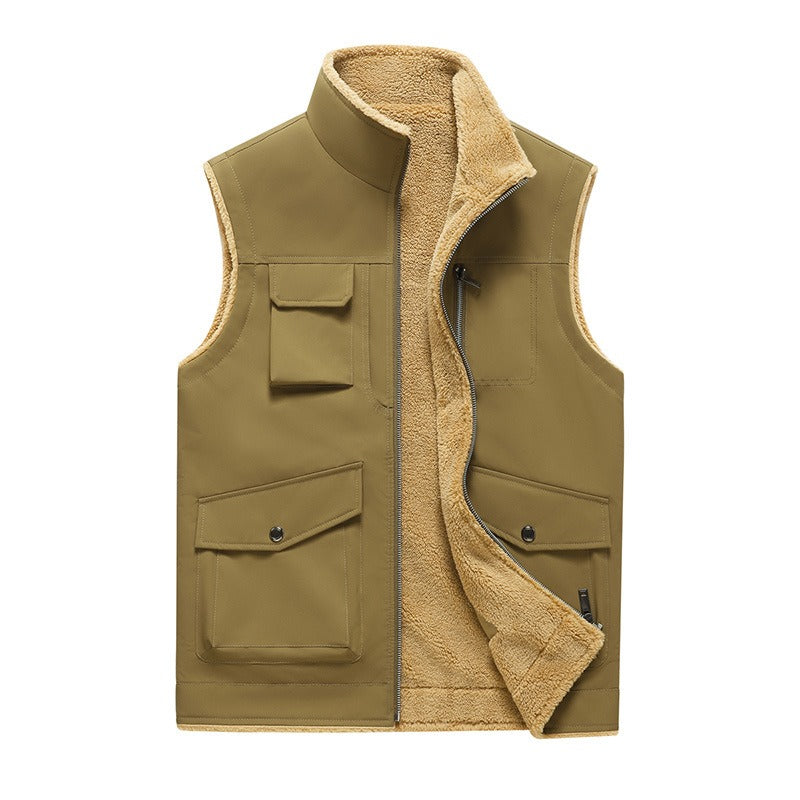 Drune | Mit fleecegefütterter Herren Bodywarmer mit mehreren Taschen im Outdoor-Stil