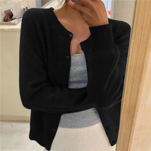 Drune | Strickjacke Wollmischung Lockere Passform Dekorative Knöpfe Gerippte Bündchen