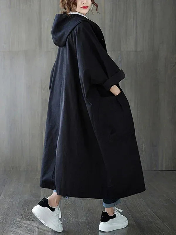 Drune | Trenchcoat - Übergröße - Wasserabweisend mit Kapuze - Vollständig mit Taschen