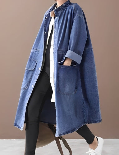 Drune | Damenjeansjacke im legeren Stil mit Stehkragen