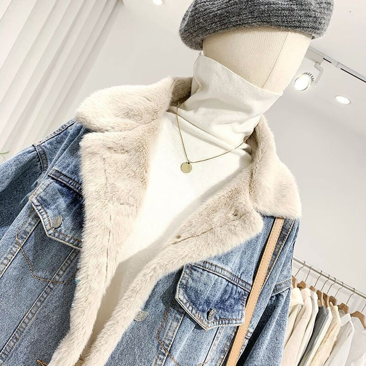 Drune | Damenjacke aus oversized Denim mit Fleece-Futter