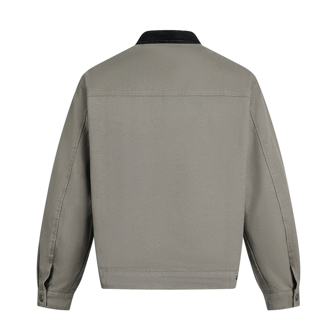 Drune | Herrenjacke mit Wildleder-Effekt und Druckknopfverschluss
