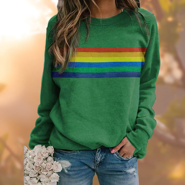 Drune | Pullover Sweatshirt - Lässiger Schnitt - Weiches Strick - Rundhalsausschnitt - Gestreifter Freizeitstil