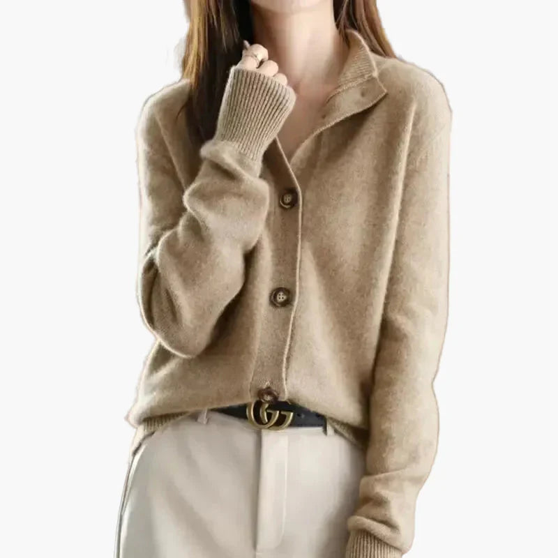 Drune | Strickjacke mit Stehkragen und Knopfleiste - Eleganter Freizeitstil für Büro und Alltag