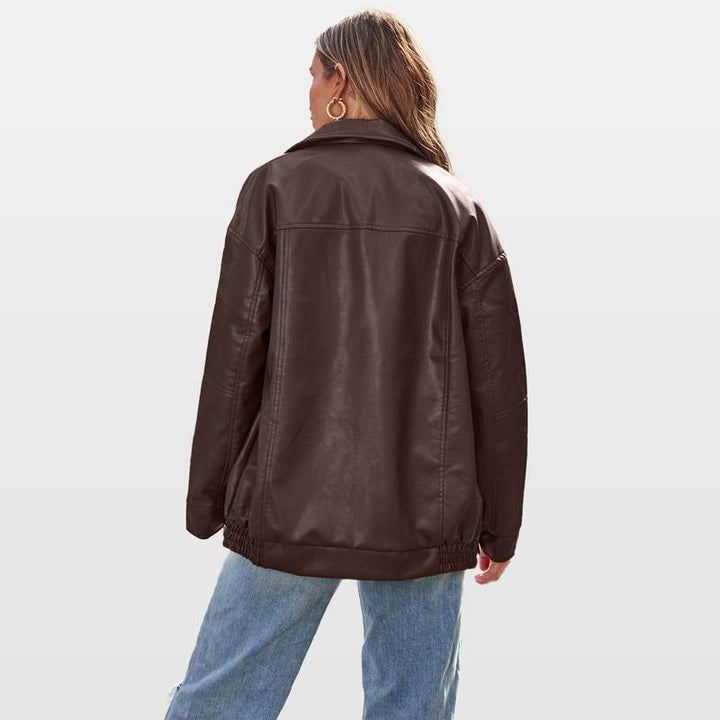 Drune | Leder Bomberjacke