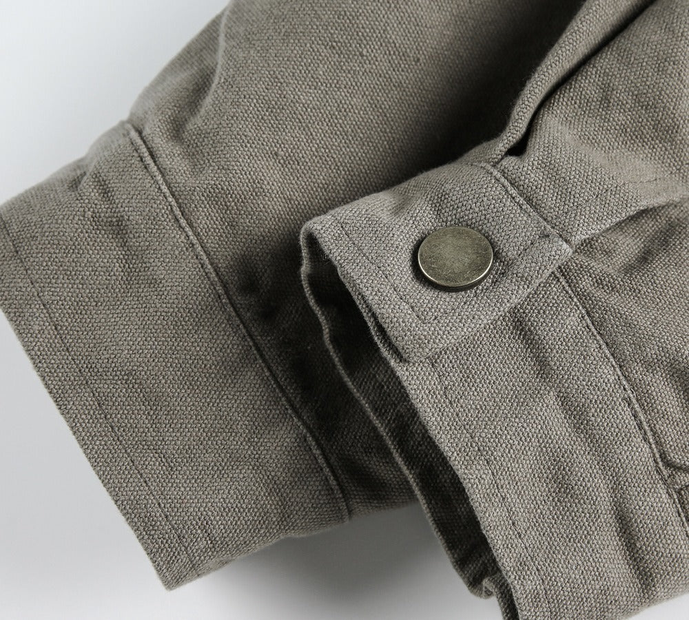 Drune | Herrenjacke mit Wildleder-Effekt und Druckknopfverschluss