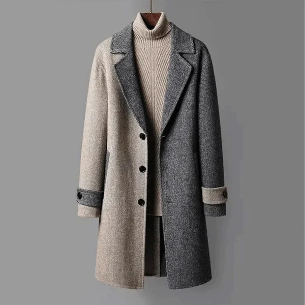 Drune | Trenchcoat Wollmischung Taillierte Passform Knielang Knopfverschluss