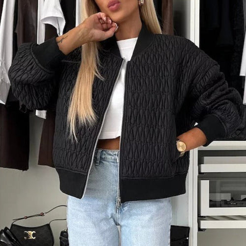 Drune | Gepolsterte Jacke - Kurz geschnittenes Modell - Rippeneinsätze - Reißverschluss - Casual Look