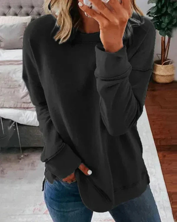 Drune | Sweatshirt - Relaxed Fit - Weicher Baumwollmix - Rundhalsausschnitt mit geripptem Saum