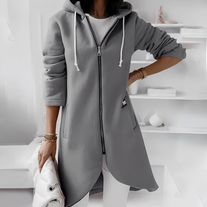 Drune | Lange und bequeme Damen-Kapuzenjacke