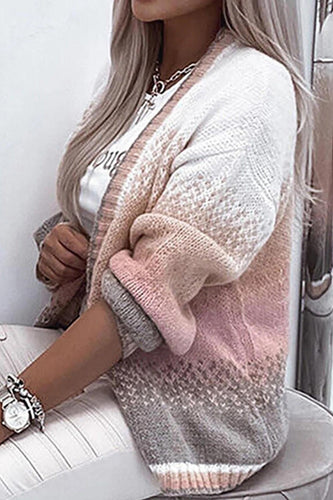 Drune | Strickjacke Übergröße Passform Offene Front Wollmischung Gerippter Saum