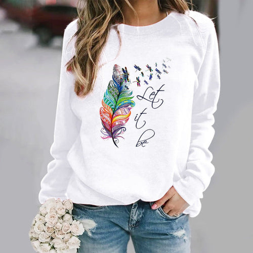 Drune | Sweatshirt - Lockere Passform - Baumwollmischung - Federdruck - Rundhalsausschnitt Langarm