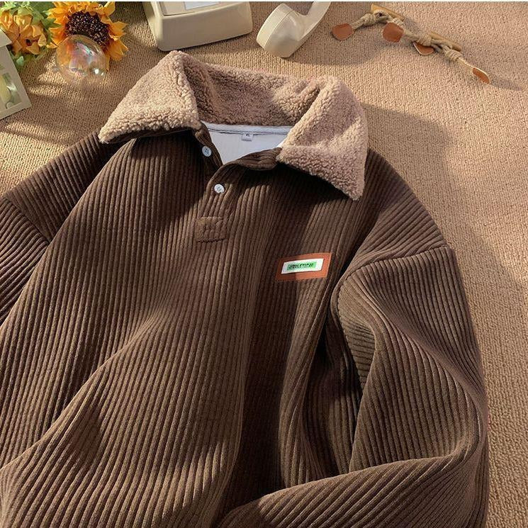 Drune | Corduroy-Fleece-Kragenpullover