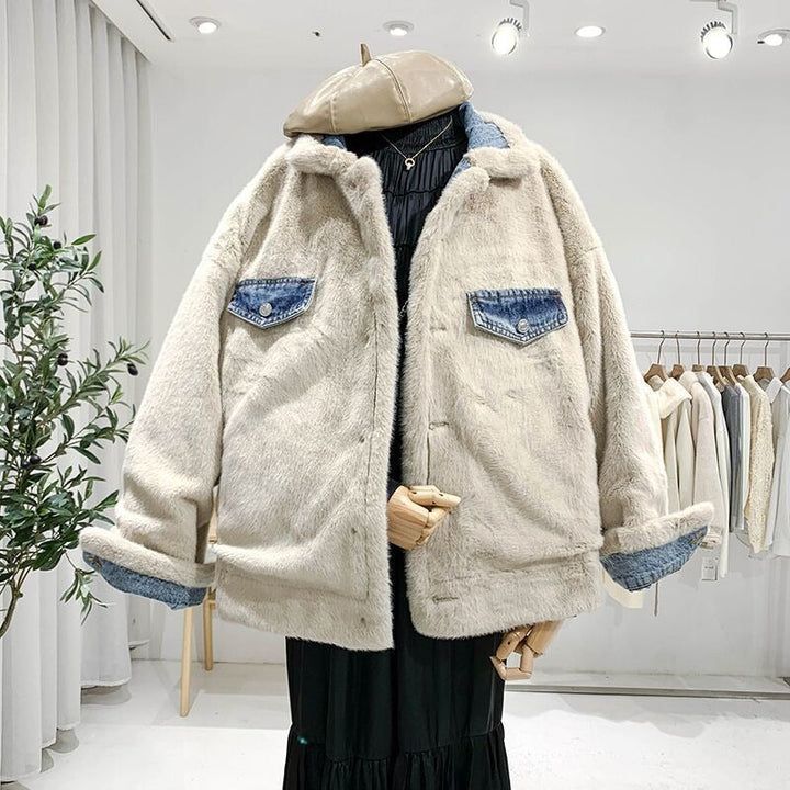 Drune | Damenjacke aus oversized Denim mit Fleece-Futter