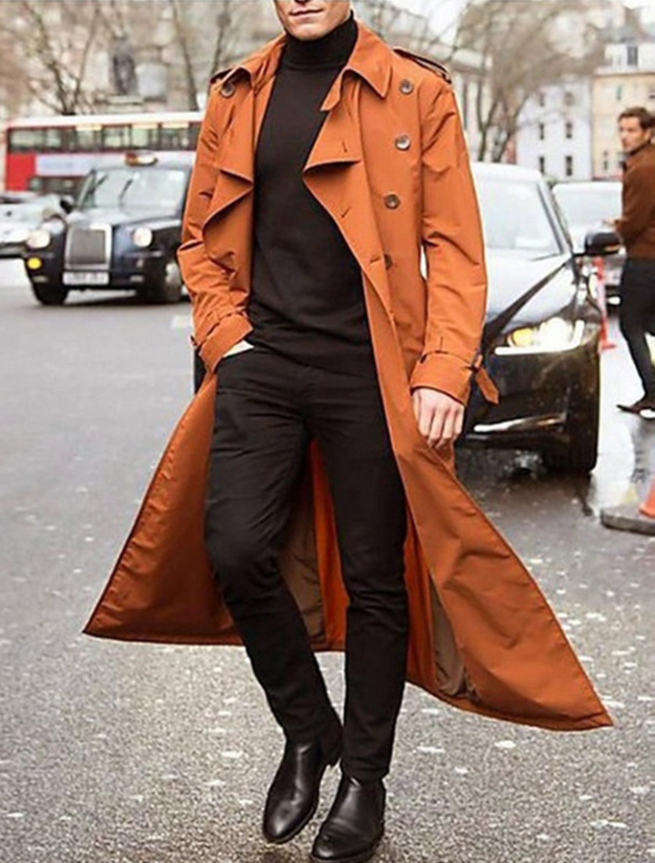Drune | Trenchcoat Mit Gekerbtem Revers Und Taschen Für Herren