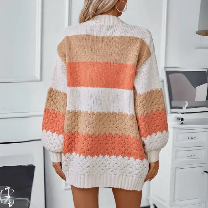 Drune | Strickjacke Weiche Wollmischung Grobe Maschen Lange Ärmel Lässige Passform