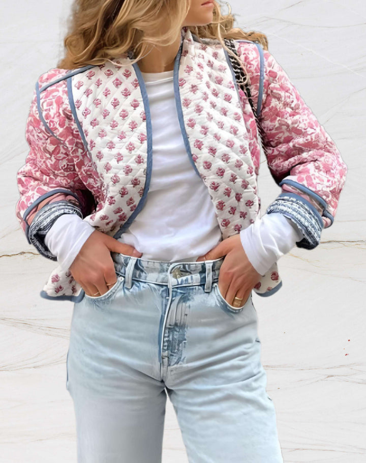 Drune | Damenjacke mit floralem Muster und Frontöffnung