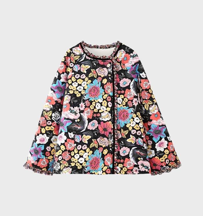 Drune | Damenjacke mit floralem Muster und Frontöffnung
