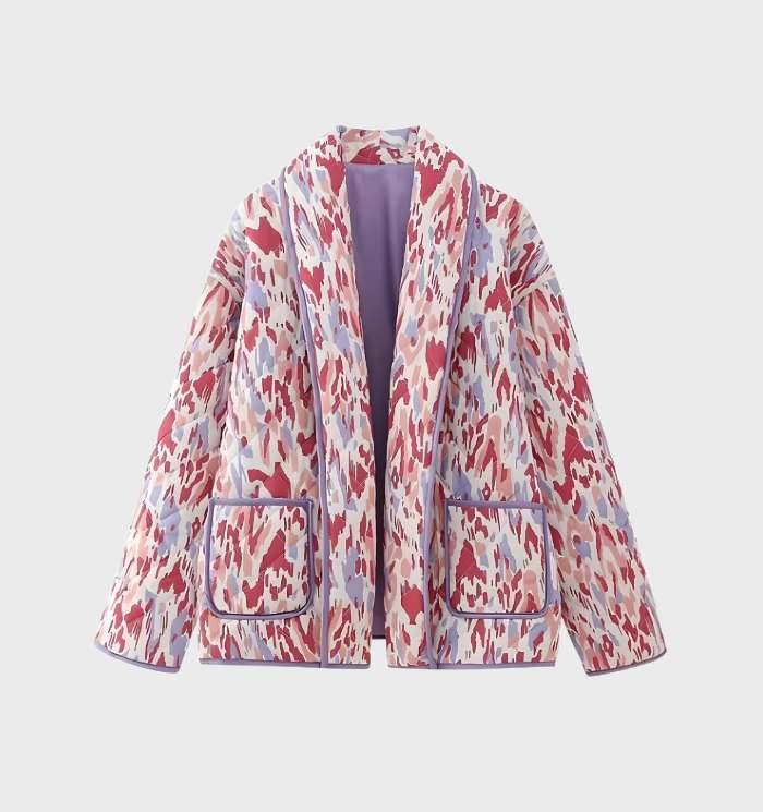 Drune | Damenjacke mit floralem Muster und Frontöffnung