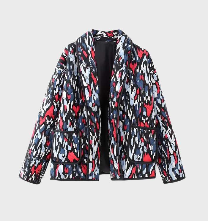 Drune | Damenjacke mit floralem Muster und Frontöffnung