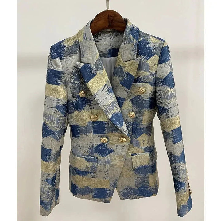 Drune | Jacquard Blazer Damen - Lässig - Bedruckt