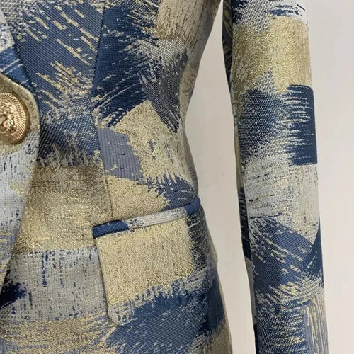Drune | Jacquard Blazer Damen - Lässig - Bedruckt
