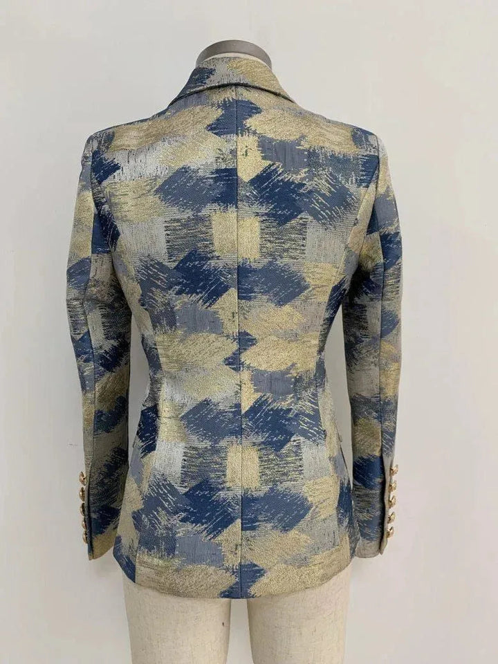 Drune | Jacquard Blazer Damen - Lässig - Bedruckt