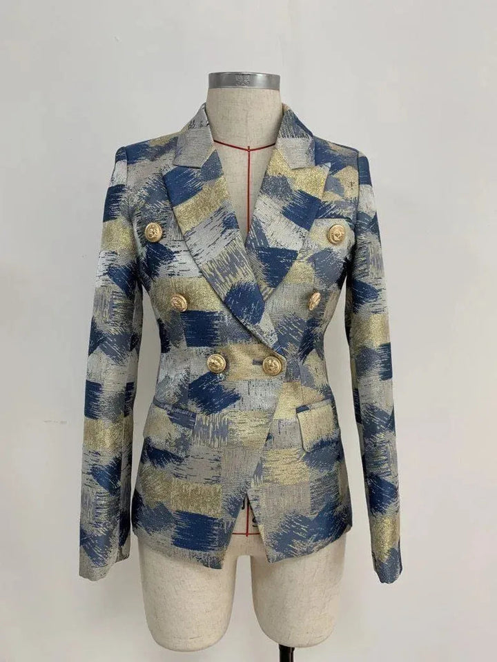 Drune | Jacquard Blazer Damen - Lässig - Bedruckt