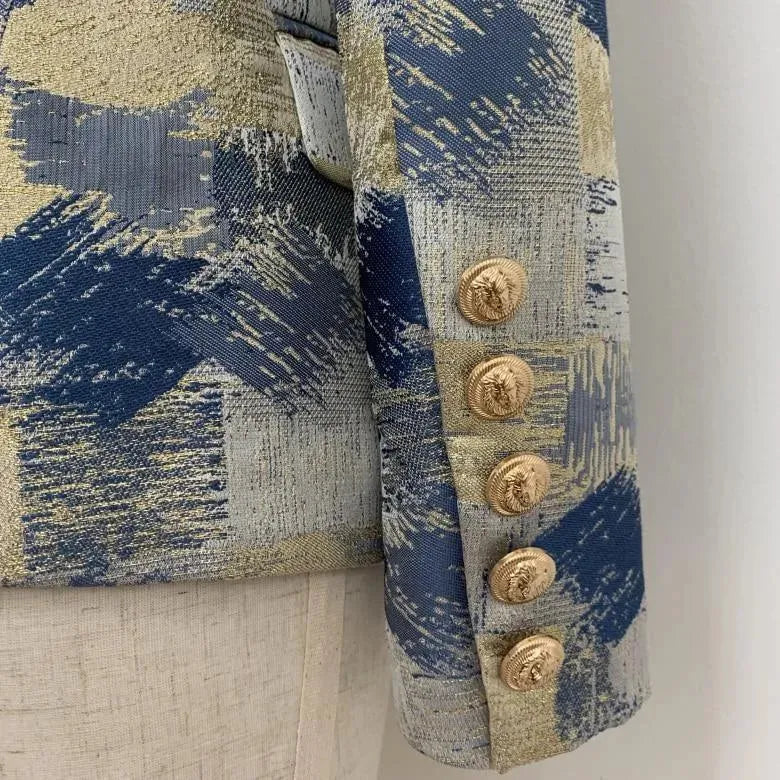 Drune | Jacquard Blazer Damen - Lässig - Bedruckt