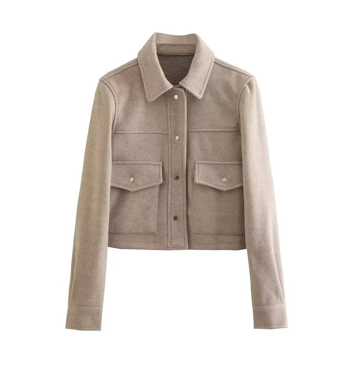 Drune | Kurze Wolljacke mit Knöpfen Weich und Stilvoll Lässiger Look