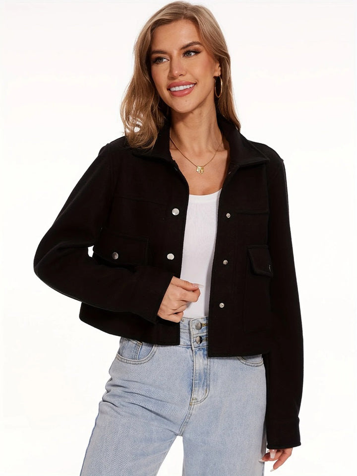 Drune | Kurze Wolljacke mit Knöpfen Weich und Stilvoll Lässiger Look