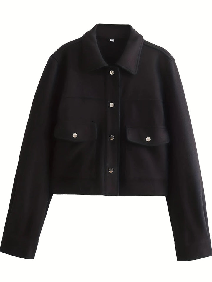 Drune | Kurze Wolljacke mit Knöpfen Weich und Stilvoll Lässiger Look