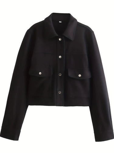 Drune | Kurze Wolljacke mit Knöpfen Weich und Stilvoll Lässiger Look