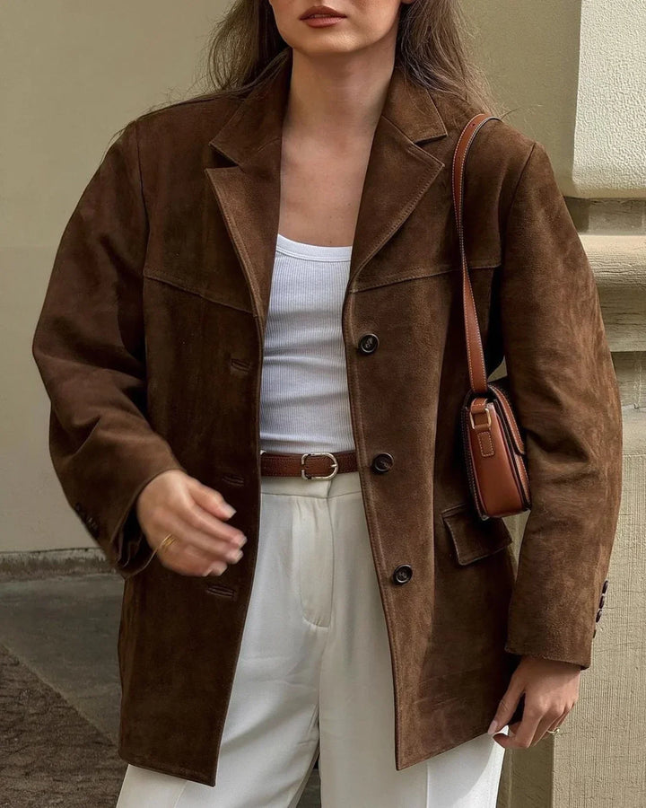 Drune | Braune Wildlederjacke Zeitlos und Elegant Perfekt für Übergangszeiten