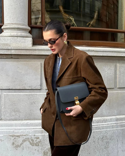 Drune | Braune Wildlederjacke Zeitlos und Elegant Perfekt für Übergangszeiten