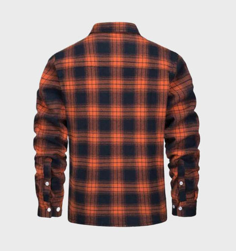 Drune | Herren Warm Karierte Hemdjacke Mit Langen Ärmeln