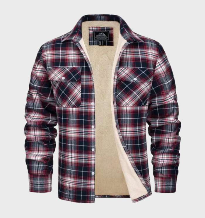 Drune | Herren Warm Karierte Hemdjacke Mit Langen Ärmeln