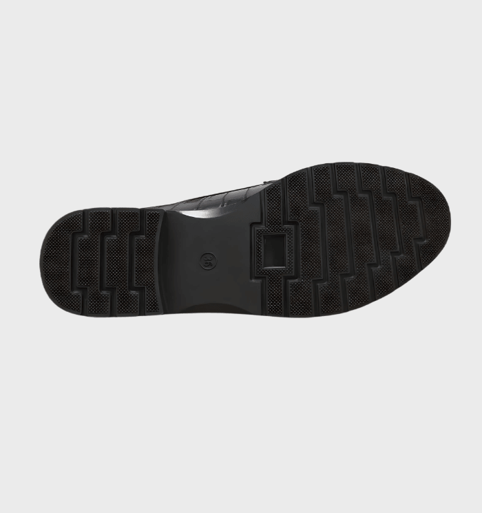 Drune | Schwarze Loafer Mit Quasten Und Mustersdesign