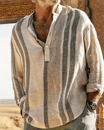Drune | Atmungsaktive Leinenhemd Herren Blusen Shirt