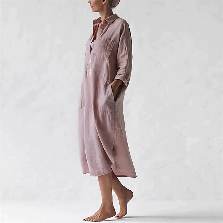 Drune - Stylisches langes rosa Kleid