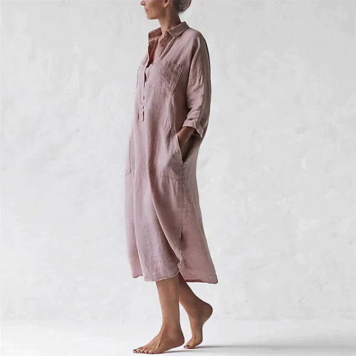 Drune - Stylisches langes rosa Kleid