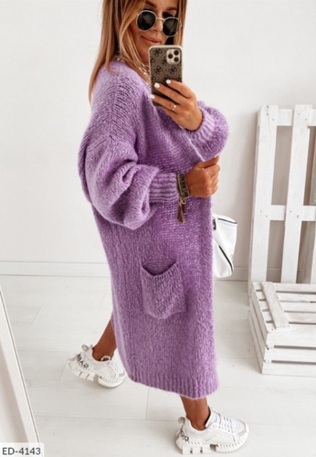 Drune | Langes Strickkleid mit Taschen
