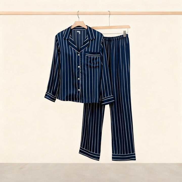 Drune | Elegantes Satin-Grünes Pyjama-Set für Paare