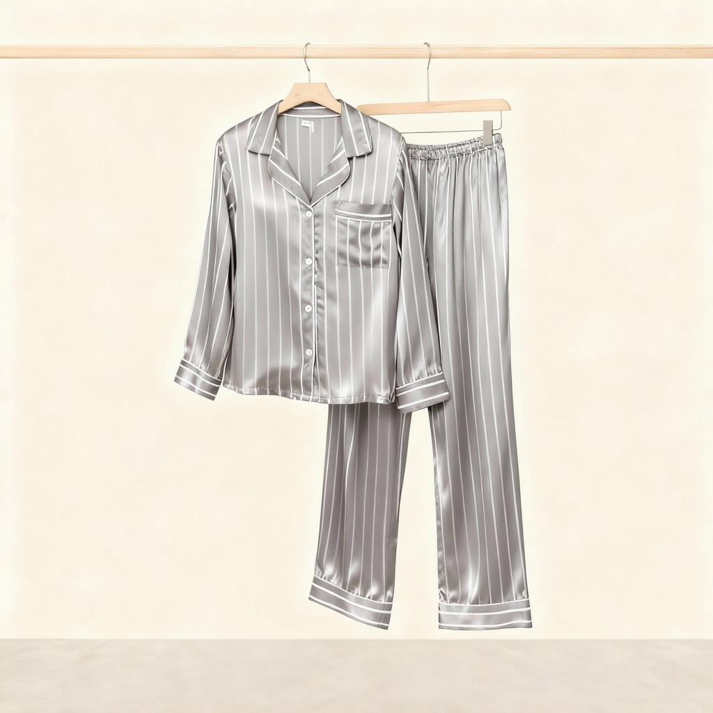 Drune | Elegantes Satin-Grünes Pyjama-Set für Paare