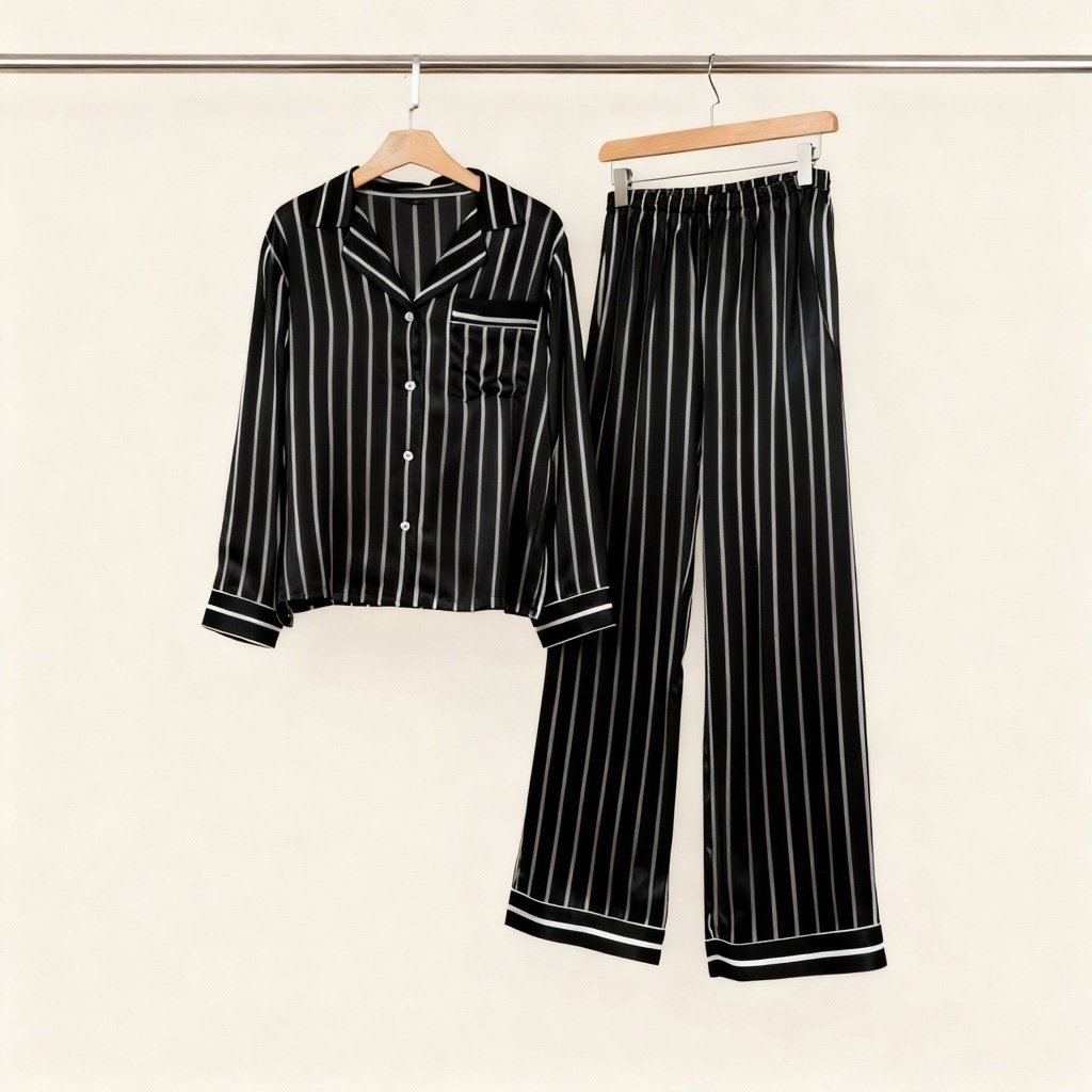 Drune | Elegantes Satin-Grünes Pyjama-Set für Paare