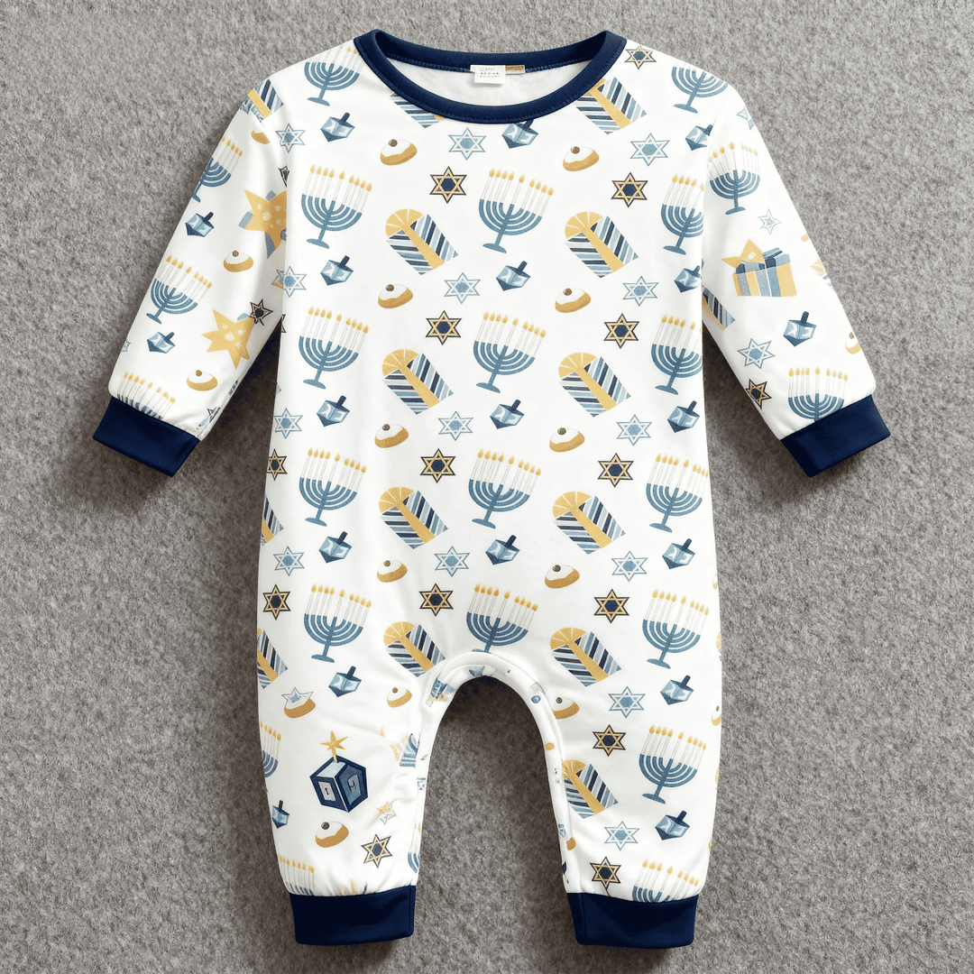 Drune | Familie Satin Hanukkah Pyjama Set – Button-Down Stil