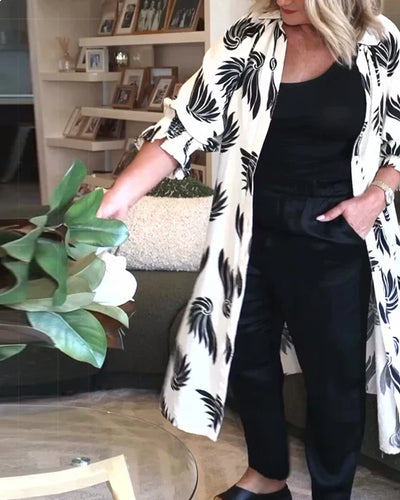 Drune | Jacke mit Revers und Knopf, Bedruckt