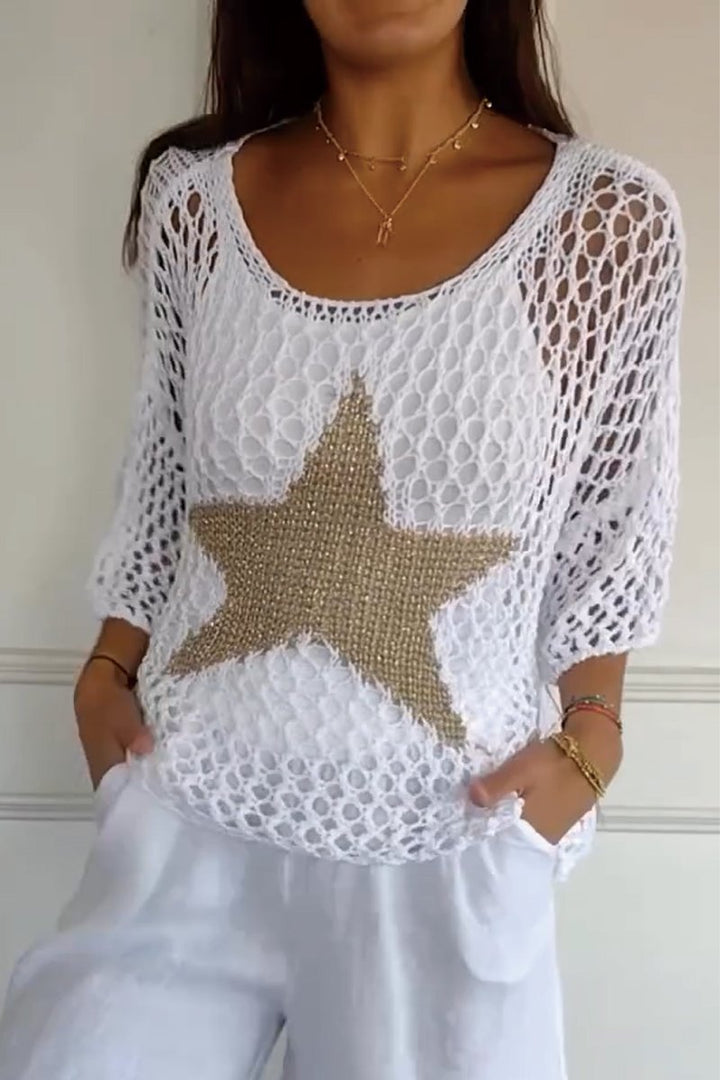 Drune | Eleganter Strickpullover Mit Stern Design Für Frauen