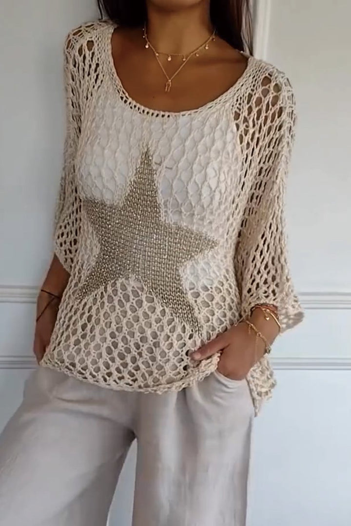 Drune | Eleganter Strickpullover Mit Stern Design Für Frauen