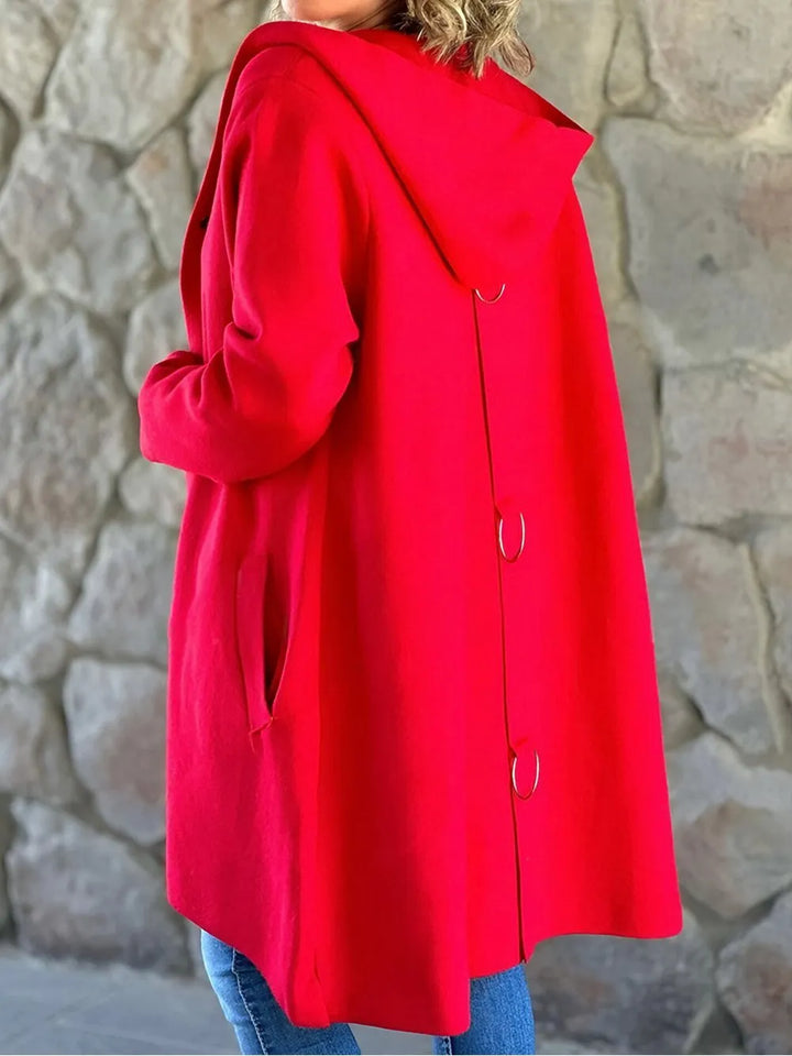 Drune | Jacke mit Kapuze und V-Ausschnitt mit Knopfverschluss